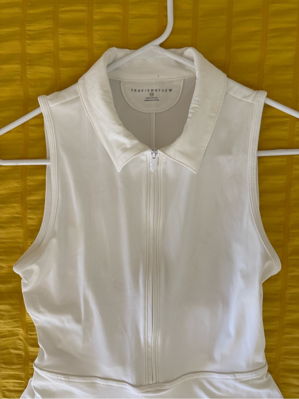 Travis Mathew Movement Sleeveless Polo Dress 2.0 White XS - Picture 8 of 12